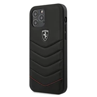 Ferrari FEHQUHCP12LBK iPhone 12 Pro Max 6.7" melns/melns cietais apvalks Off Track Quilted