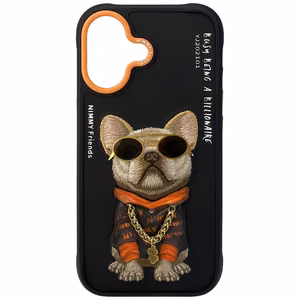 Nimmy Glasses Cool Dog viedtālruņa apvalks iPhone 17 - melns