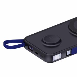 3mk PastelUp 10000mAh 22.5W USB 1A1C Bezvadu Portatīvais lādētājs (m) - melns