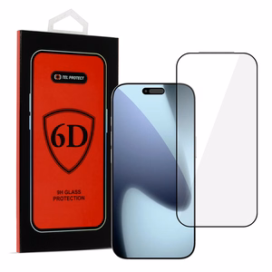 Aizsargstikls Tel Protect Full Glue 6D paredzēts IPHONE 17 PRO MAX melns