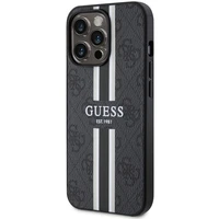 Guess GUHMP13LP4RPSK iPhone 13 Pro / 13 6.1" melns/melns cietais apvalks 4G Printed Stripes MagSafe
