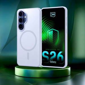 3mk Smoke MagCase balts – tālruņa vāciņš modelim Samsung Galaxy S26+