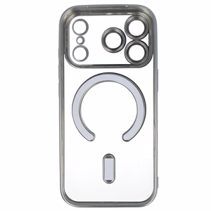Металлический чехол MagSafe для iPhone 17 Pro Max серебристый