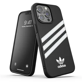 Adidas OR veidots apvalks PU iPhone 13 Pro / iPhone 13 - melns un balts