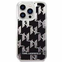 Karl Lagerfeld KLHCP14XLMNMK iPhone 14 Pro Max 6.7 "cietais apvalks melns / melns Šķidrs Mirdzums Monogramma