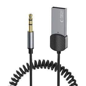 Tech-Protect UltraBoost audio adapteris mini jack 3.5mm (tēviņš) / Bluetooth - pelēks