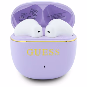 Bezvadu TWS austiņas Guess Glossy Gold Line Classic, violetas