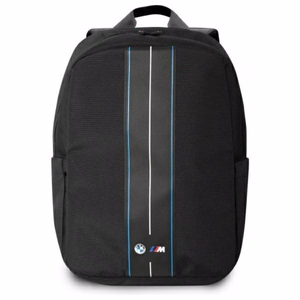 BMW Nylon Blue Stripe mugursoma klēpjdatoram līdz 16 collām, melna