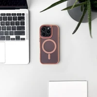 Mirdzošs apvalks MagSafe iPhone 16 - rozā ar spīdumiem