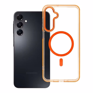Ar MagSafe saderīgs Frame Clear Hybrid Mag Cover maciņš Samsung A16, Hermes oranžā krāsā