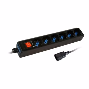 Techly IUPS-PCP-6V – pagarinātājs ar 6 kontaktligzdām un VDE spraudni, melns