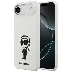 KARL LAGERFELD viedtālruņa apvalks IPHONE 17 Air saderīgs ar Magnētisko KLHMP17MSKIGROH (Silicone W/ KL Sketch & Logo) balts
