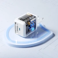 Joyroom JR-TCL06 67W GaN sienas lādētājs ar iebūvētu izbīdāmu USB-C kabeli - balts