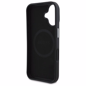 Guess GUHMP16MPGTSPSK iPhone 16 Plus 6.7" melns/melns cietais apvalks Graudains Trīsstūris MagSafe