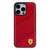Ferrari Perforētās viļņu metāla logotips viedtālruņa apvalks iPhone 15 Pro - sarkans
