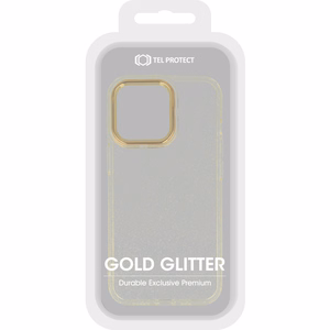 Tel Protect Gold Glitter maciņš iPhone 14 zelta