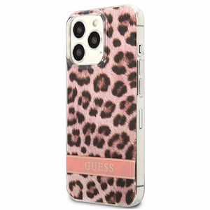 Guess GUHCP13LHSLEOP iPhone 13 Pro / 13 6.1" rozā/rozā cietais apvalks Leopards