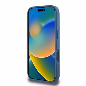 Guess 4G gredzena klasiskā logotipa magnētiskais viedtālruņa apvalks iPhone 16 Pro - zils