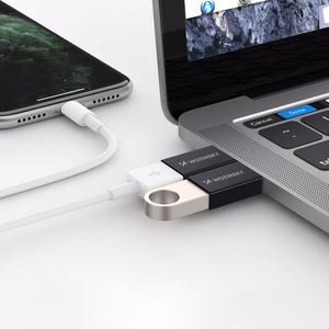 Wozinsky W10GY1S USB-C - USB-A 3.2 10Gb/s adapteris - melns