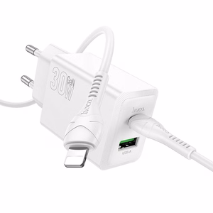 Зарядное устройство для телефона Hoco USB A + USB C QC3.0 PD AFC 3A 30W + кабель USB C к USB C N71 белый