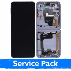 LCD displejs saderīgs ar Samsung F721 Z Flip4 (INNER) ar rāmi / Bora violets / (Service Pack)