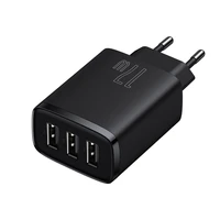 Baseus lādētājs Compact 3 x USB melns 17w