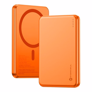 Forcell F-Energy Slim F5K9 ārējais akumulators, saderīgs ar MagSafe, 5000 mAh, 15 W, QC 4.0, PD 3.0, oranžs