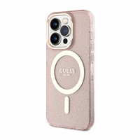 Guess GUHMP14XHCMCGP iPhone 14 Pro Max 6.7" rozā cietais viedtālruņa apvalks Glitter Gold Magnētiskais
