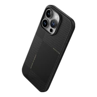 Rock Īpaši plāns Aramīda šķiedras Kevlar 600D viedtālruņa apvalks Iphone 16 Pro Max melns