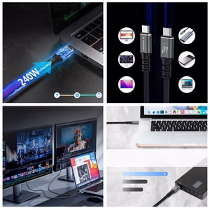 Wozinsky WPS-UY42S USB-C Thunderbolt 4 kabelis 240W 2m 4K - melns