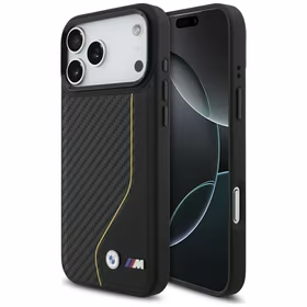 BMW M Carbon Line & Logo Magnētiskais viedtālruņa apvalks iPhone 17 Pro Max - dzeltens