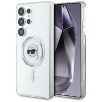 Viedtālruņa apvalks Karl Lagerfeld Button Karl Head Printed Logo Magnētiskais Samsung Galaxy S25 Ultra balts