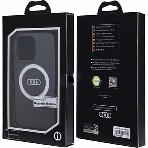 Audi IML Lielais Logotips Magnētiskais viedtālruņa apvalks iPhone 13 Pro / 13 - melns