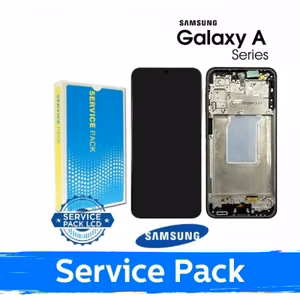 LCD displejs saderīgs ar Samsung A266 A26 5G ar rāmi / balts / (Service Pack)