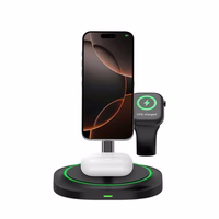 Tech-Protect QI15W-A46 3in1 magnētiskais induktīvais lādētājs MagSafe - melns