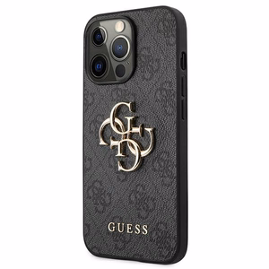 Guess GUHCP13L4GMGGR iPhone 13 Pro / iPhone 13 6.1 pelēkais ciets apvalks 4G Big Metal Logo