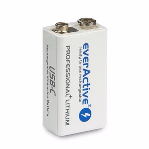 everActive 6F22/9V Li-ion 550 mAh uzlādējama baterija ar USB Type-C