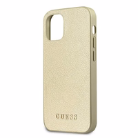 Guess GUHCP12SIGLGO iPhone 12 mini 5.4" zelta/zelta cietais apvalks Iridescent