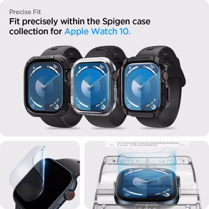 Spigen Elite Shield „EZ FIT“ hibrīda stikls 2-PACK Apple Watch 10 (42MM) - caurspīdīgs
