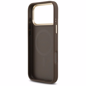 Guess Чехол для iPhone 17 Pro Max совместимый с MagSafe GUHMP17XP4MSEGCW (PU 4G W/ Classic) коричневый