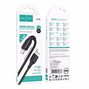 Kabelis (m) USB-A uz Lightning Hoco 2,4A 1 m X120 - melns