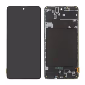 LCD Displejs Saderīgs ar Samsung A715 A71 Melns ar frame HQ
