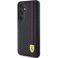 Ferrari Carbon Printed Line viedtālruņa apvalks Samsung Galaxy S24+ - melns