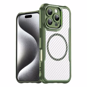 Leading Series Magnētiskais silikona viedtālruņa apvalks iPhone 16 Pro - zaļa