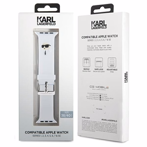 Karl Lagerfeld 3D резиновый ремешок Karl Head Apple Watch 38/40/41mm - белый