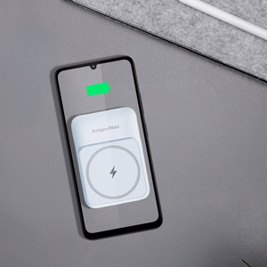 Krüger&Matz magnētiskais bezvadu ārējais akumulators ar kabeli, 10000 mAh, zils