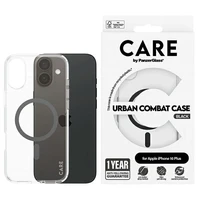 CARE by PanzerGlass Flagmanis viedtālruņa apvalks iPhone 16 Plus 6.7" melns/melns Magnētiskais 1347