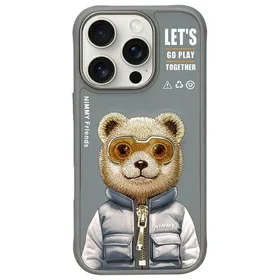 Nimmy Cool&Cute 2.0 Lāča viedtālruņa apvalks iPhone 16 Pro - pelēks