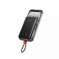 Powerbank 10000 mAh with built-in cable USB C QC3.0 PD 2A 22,5W K1C W1189 black