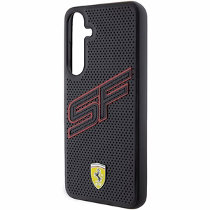 Ferrari Big SF Perforated viedtālruņa apvalks Samsung Galaxy S24 - melns